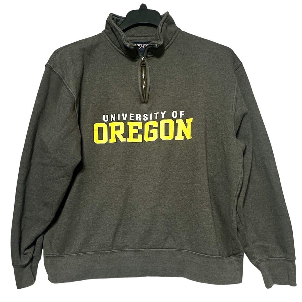 Jansport University of Oregon Sweatshirt Mens XL Gray Solid Regular Fit 2015